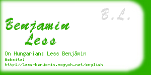 benjamin less business card